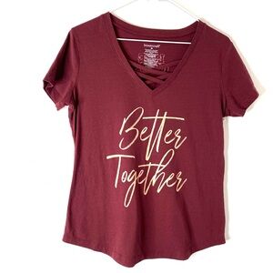 Luke Combs Better Together V-Neck Wine Tee
